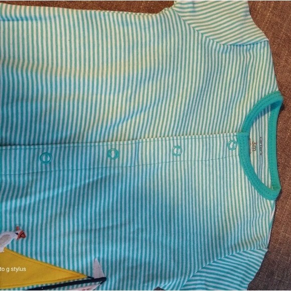 Turquoise Striped Romper - Picture 7 of 7